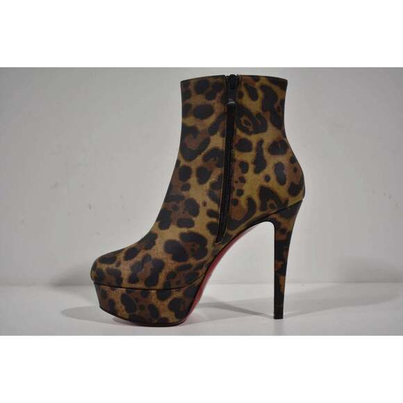 Christian Louboutin Bianca Booty 120 Leopard Brown Platform Ankle Heel Boot 36 - Picture 9 of 12